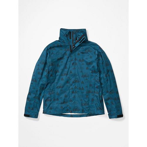 Marmot Rain Jacket Blue NZ - PreCip Eco Jackets Mens NZ7651349